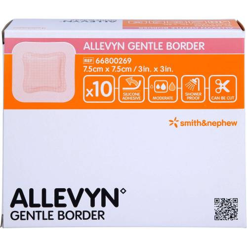 Allevyn Gentle Border 7,5x7,5 cm Schaumverb. 10 St