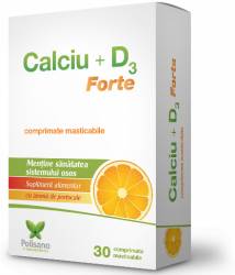 POLISANO CALCIU + VIT D3 FORTE 30 COMPRIMATE MASTICABILE