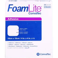 Foam Lite ConvaTec adhäsiv Pu-Schaumverb.10x10 cm 10 St