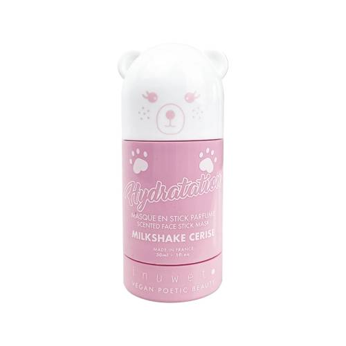 Masca stick hidratanta pentru fata cu argila alba si parfum milkshake de cirese, 30ml, Inuwet