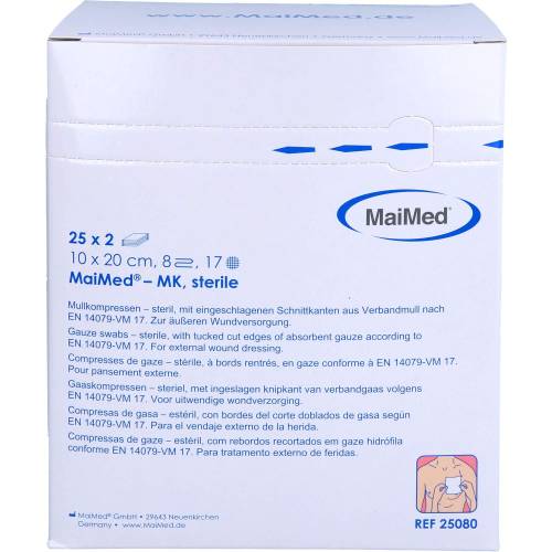 Mullkompressen 10x20 cm steril 8fach 50 St