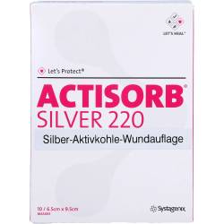Actisorb 220 Silver 6,5x9,5 cm steril Kompressen 10 St