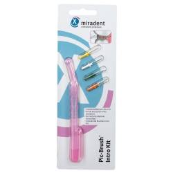 Mirandent pic brush intro kit, roz, set periute interdentare