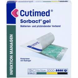 Cutimed Sorbact Gel Kompressen 7,5x7,5 cm 12 St