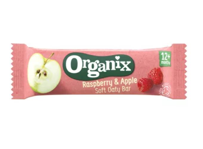 Organix Baton bio din ovaz integral cu mere si zmeura 12+ luni 23 g