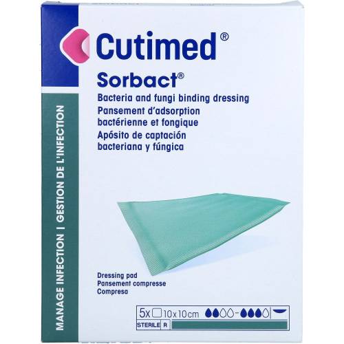 Cutimed Sorbact Saugkompressen 10x10 cm 5 St