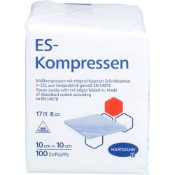 Es-Kompressen unsteril 10x10 cm 8fach 100 St