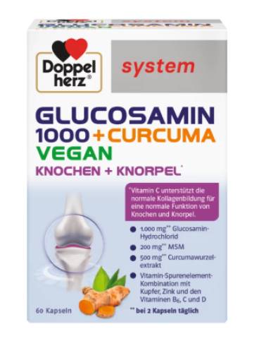 Doppelherz Glucozamina 1000 + Curcuma Vegan 60 comprimate