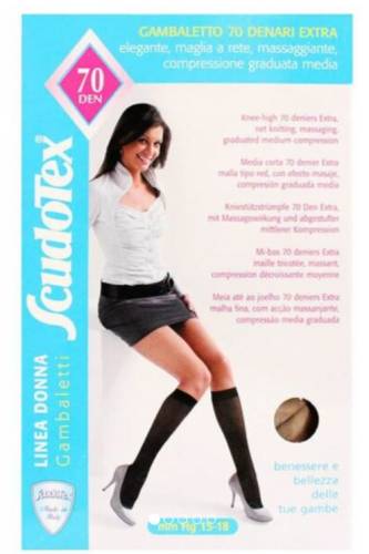 Scudotex Ciorapi compresivi pana la genunchi 70 DEN  15-18 mmhg negru numar 2