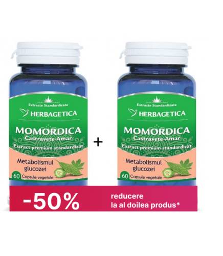 Momordica Extract castravete amar 60 capsule Oferta 1 + 1 - 50% din al II lea