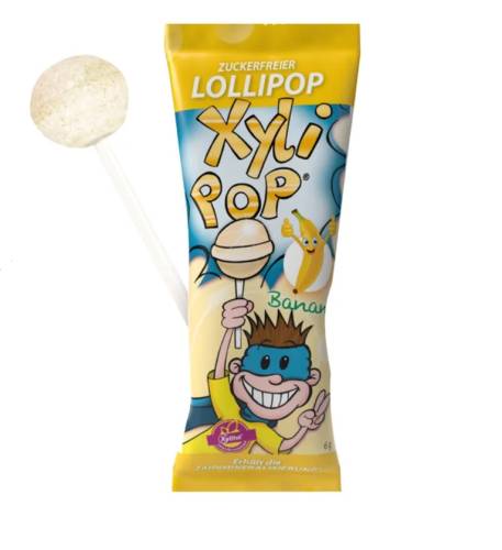 Miradent Xylipop Acadea fara zahar cu gust de banane 6 g 25 acadele