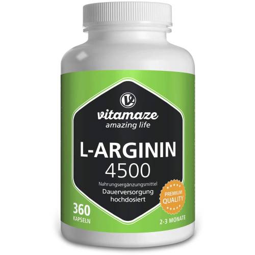 L-Arginin Hochdosiert 4.500 mg Kapseln 360 St
