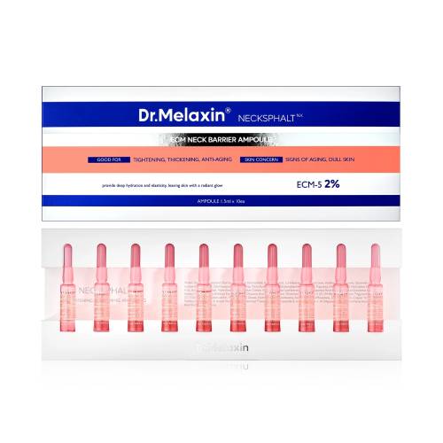 Fiole anti-rid cu efect de lifiting pentru gat, cu ECM-5 si Liposome Peptide, 10 bucati, Dr. Melaxin