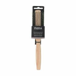 Perie de par rotunda din lemn si cauciuc, 19 mm, 1 bucata, Parsa