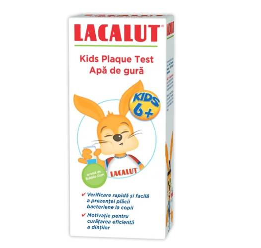Lacalut Kids Plaque Test apa de gura pentru copii 6+ ani 300 ml
