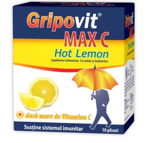 Zdrovit Gripovit Max C Hot Lemon 10 plicuri