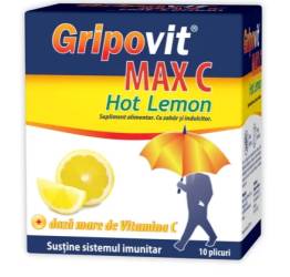 Zdrovit Gripovit Max C Hot Lemon 10 plicuri