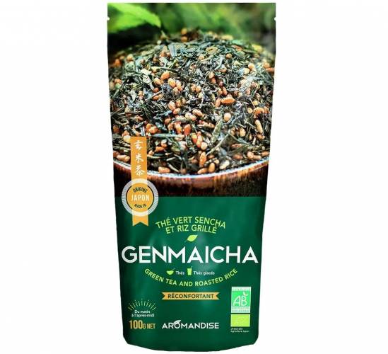 Ceai verde cu orez Genmaicha vrac, eco-bio, 100g - Aromandise