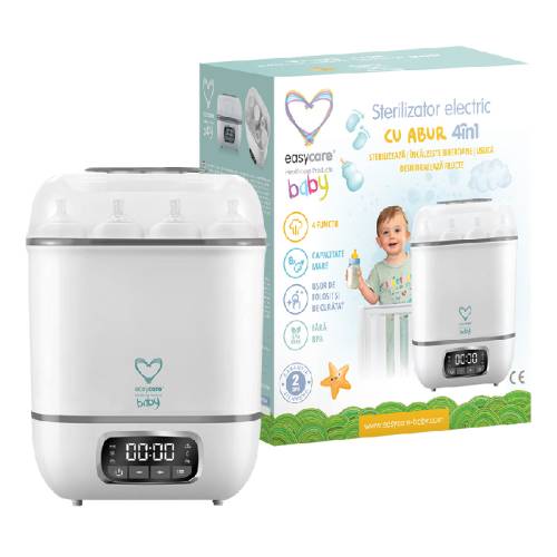 Sterilizator electric 4 in 1 cu abur, 8 biberoane, cu uscator, EasyCare Baby