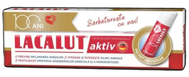 Lacalut Aktiv pasta dinti 75 ml + Balsam de buze 4,8 g