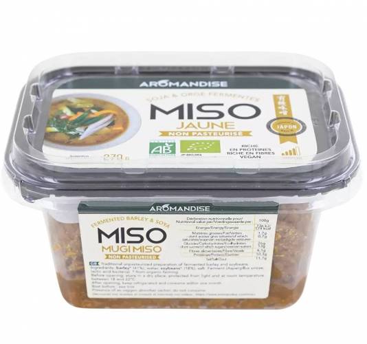 Pasta miso galbena nepasteurizata, eco-bio, 270g - Aromandise