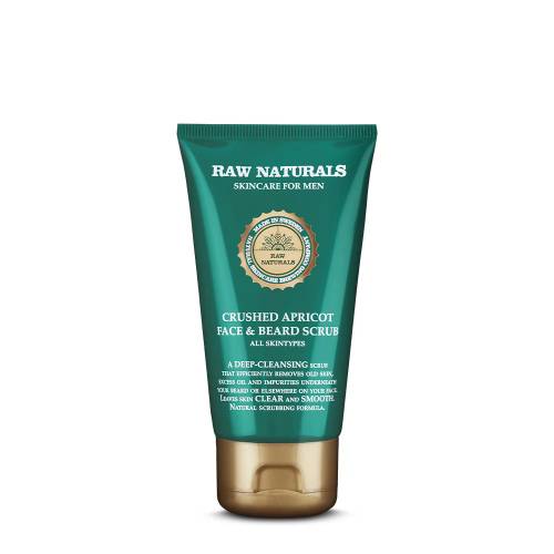 Scrub pentru fata si barba Crushed Apricot, 75 ml, Raw Naturals