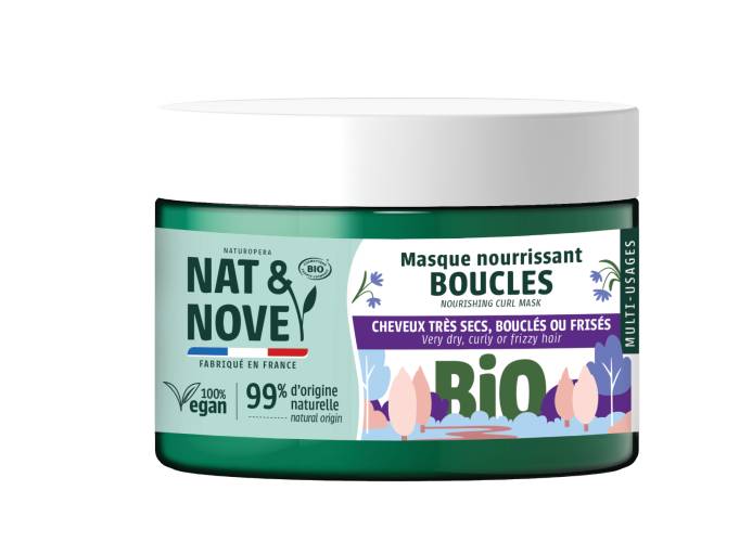 Masca hranitoare pentru par cret cu extract de nalba 3in1 Bio, 300ml, Nat&Nove