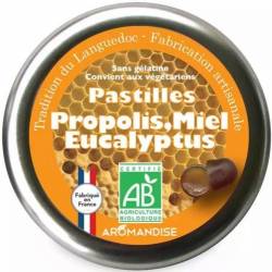 Bomboane artizanale cu propolis, miere si eucalipt, eco-bio, 45g - Aromandise
