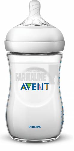 Avent SCF033/17 Natural Biberon tetina 2 orificii 1+ luni 260 ml
