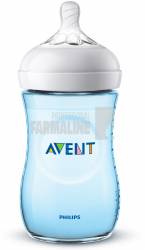 Avent SCF035/17 Natural Biberon bleu tetina 2 orificii 1+ luni 260 ml