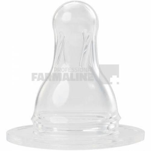Baby Nova 17303 Tetine silicon rotunde pentru cereale talie uni 0-24 luni 2 bucati