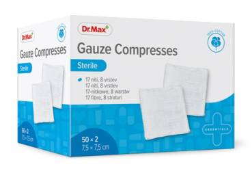 Dr. Max Comprese sterile 7.5x7.5 cm, 2 bucati