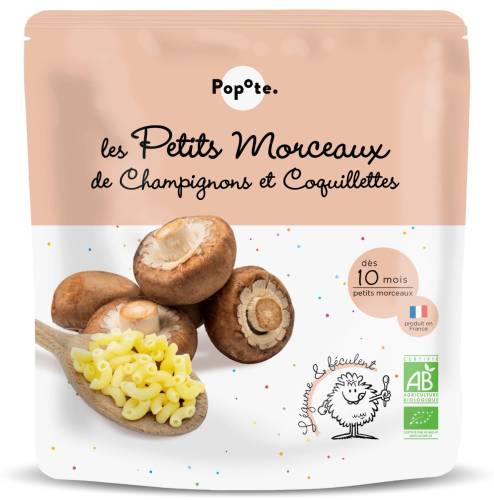 Mancare cu ciuperci si paste 10 luni+ Bio, 190g, Popote