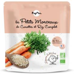 Mancare cu morcovi si orez brun 8-10 luni Bio, 190g, Popote