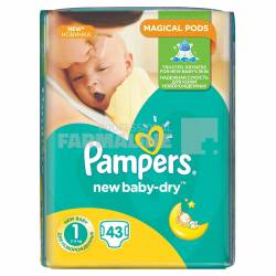 Pampers New Born Scutece nr.1 2-5 kg 43 bucati