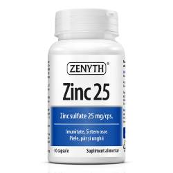 Zinc 25 sulfat de zinc, 25 mg, 30 capsule, Zenyth