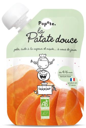 Piure cu cartofi dulci Bio, 4-6 luni, 120g, Popote