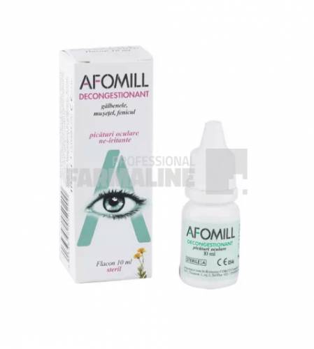 Afomill Picaturi oculare decongestionante cu Musetel, Galbenele si Fenicul 10 ml