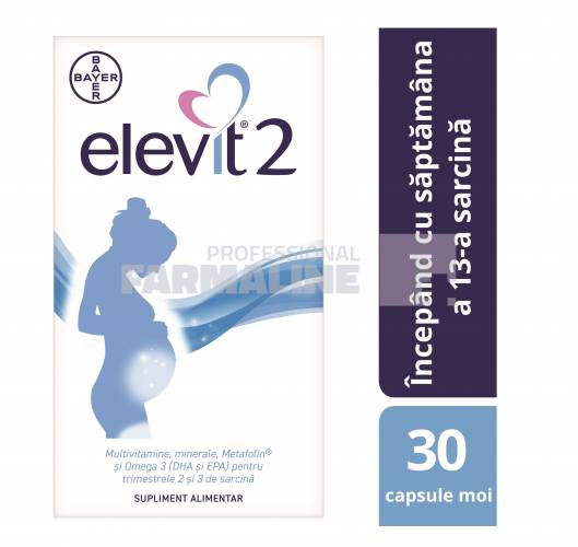 Elevit 2 Multivitamine pentru Sarcina – Trimestrul 2 si 3 de sarcina – 30 capsule