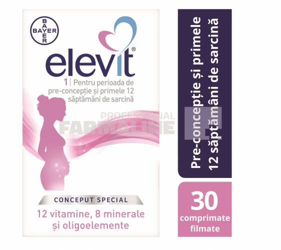 Elevit 1 Multivitamine pentru perioada de pre-conceptie si sarcina Primul trimestru de sarcina 30 comprimate