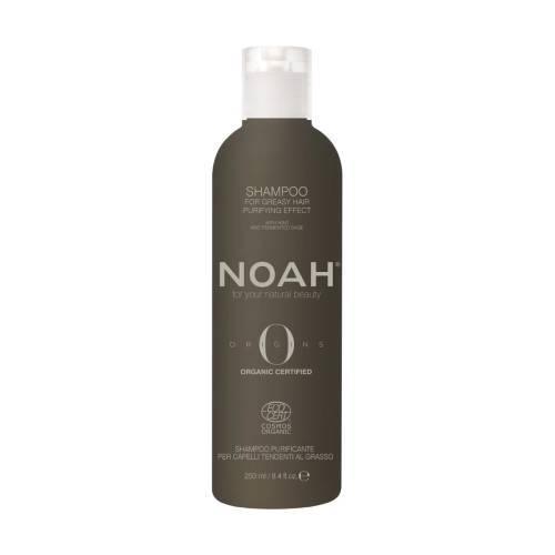 Sampon bio purificator cu Ulei esential de Menta pentru par si scalp gras, 250ml, Noah