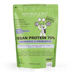 Vegan Protein 70% Probiotic & Prebiotic cookie ecologica, 500g, Republica Bio