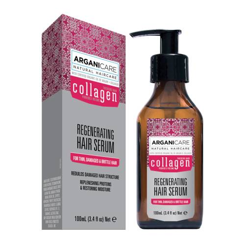 Ser reparator cu colagen pentru par subtire deteriorat si fragil, 100ml, Arganicare