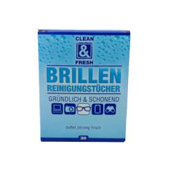 Servetele umede pentru ochelari, 30 bucati, Clean & Fresh