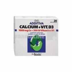 Additiva Calcium 1000 mg + Vitamina D3 20 plicuri