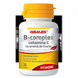 B Complex + Vitamina C cu aroma de fructe 30 tablete