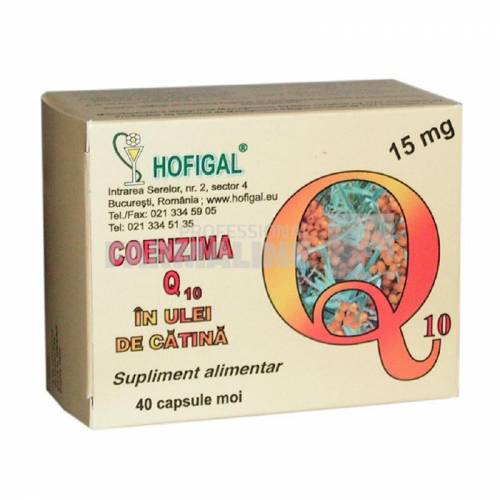 Coenzima Q10 Ã®n Ulei de catina 15 mg 40 capsule moi