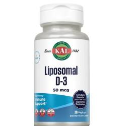 Vitamina D3 Liposomal 2000 UI, 30 capsule vegetale, KAL, Secom