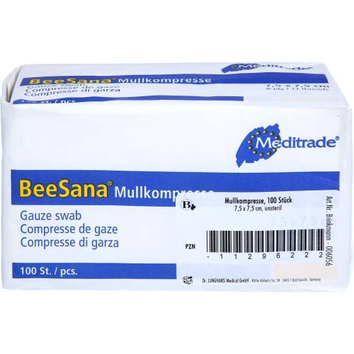 Mullkompressen 7,5x7,5 cm unsteril 8fach 100 St