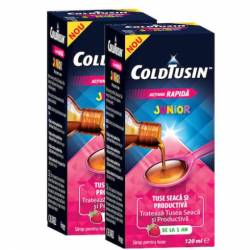 Coldtusin Junior sirop pentru tuse seaca sau productiva - 120ml (pachet promo 1+1)